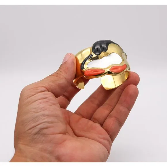 Tiffany & Co. 1977 Elsa Peretti Escorpio Cuff Bracelet 18Kt Yellow Gemstones - Picture 9 of 10